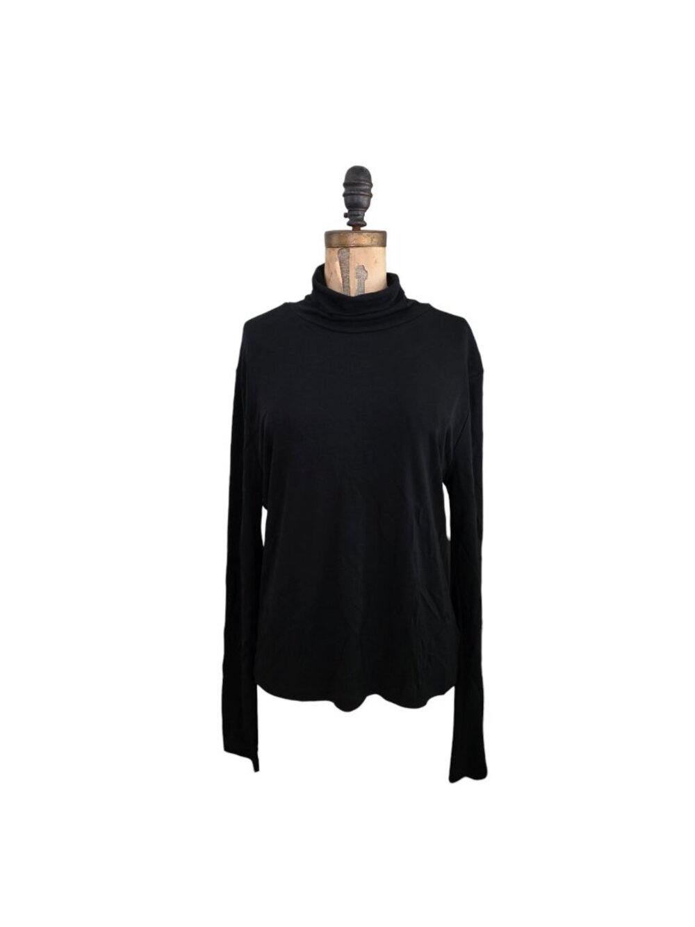 Lauren Ralph Lauren Stretch Crepe Turtleneck Black XL EUC